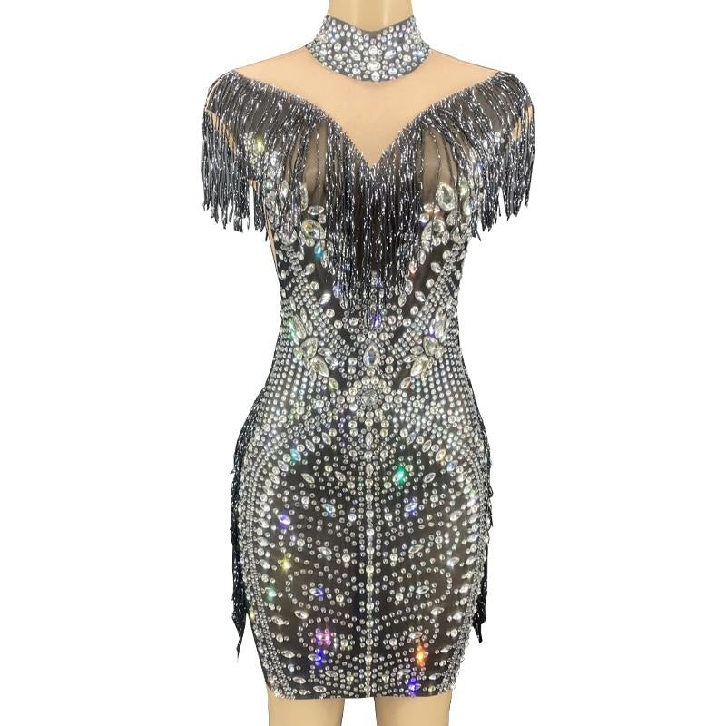 Angela Develle Sparkly Fringe Dress