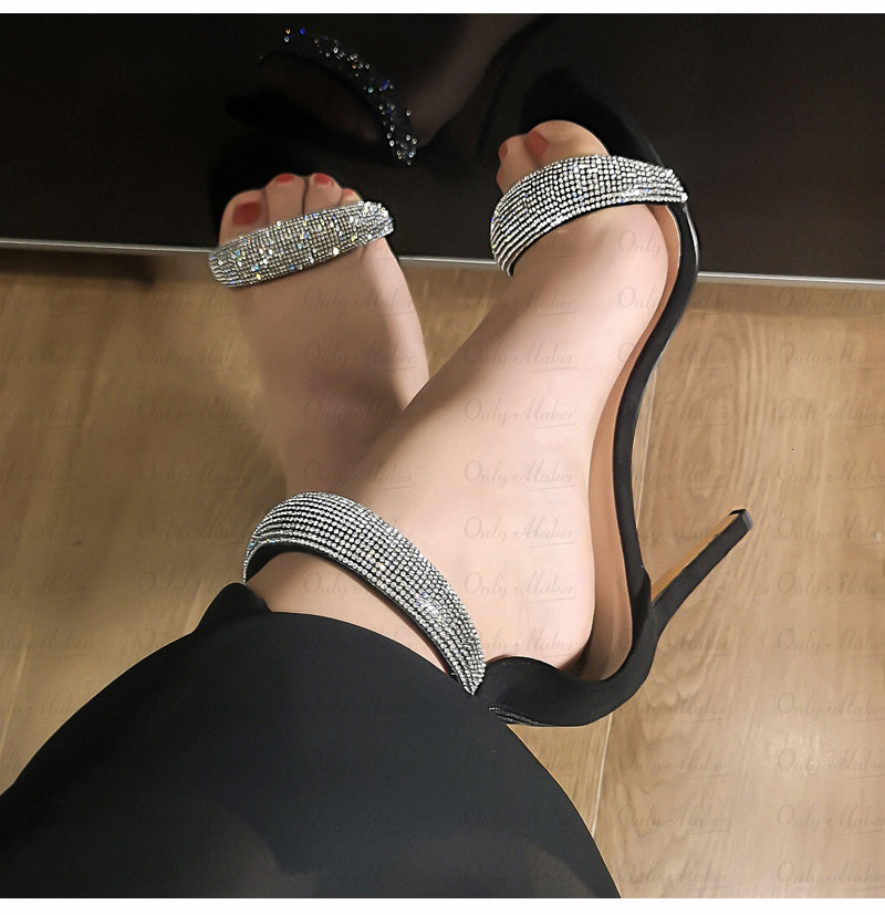 Black Flock Sandals