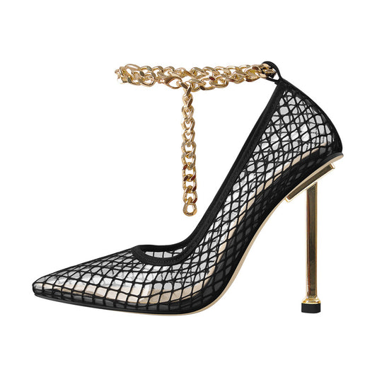 Hedda Lettuce Fishnet Pumps