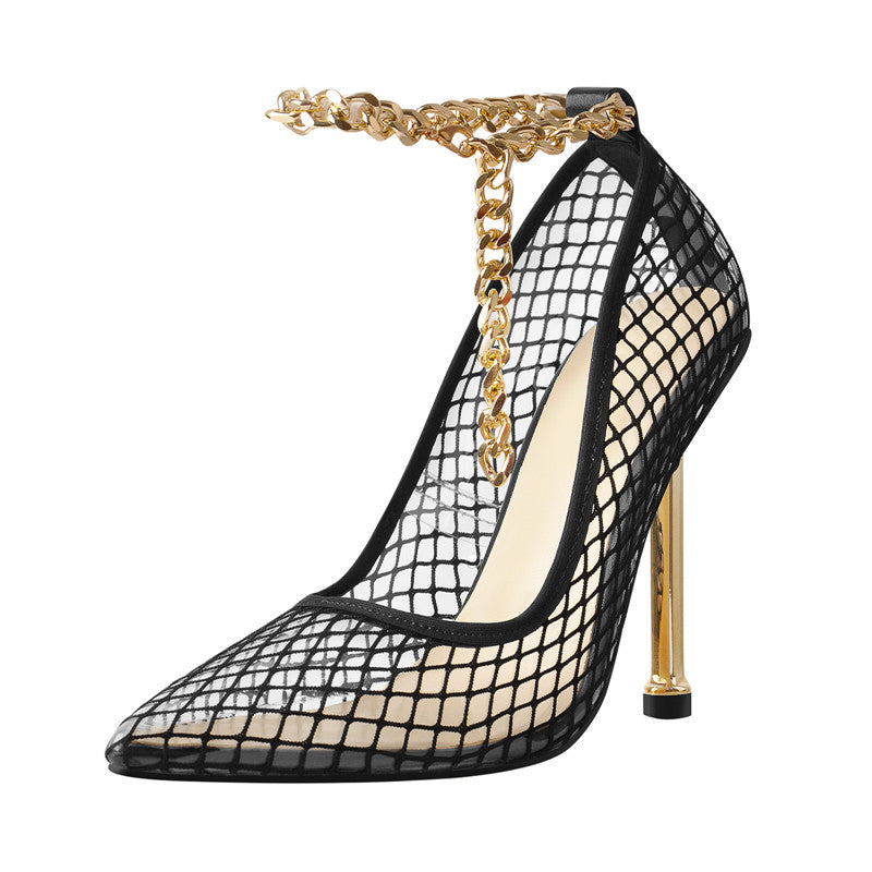 Hedda Lettuce Fishnet Pumps