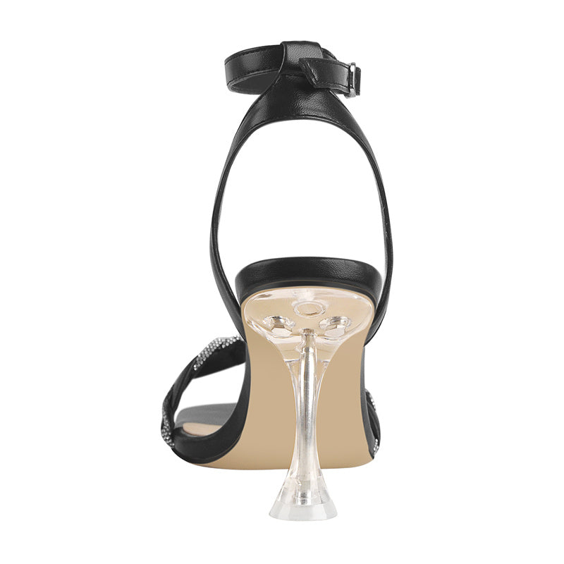 Senta Invoice Square Toe Clear Heel Sandals