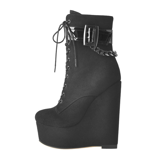 Sherry Vine Platform Wedge Ankle Booties