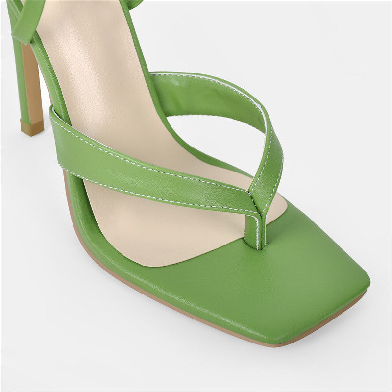 Celeste Booday Green Cross-tied Sandals