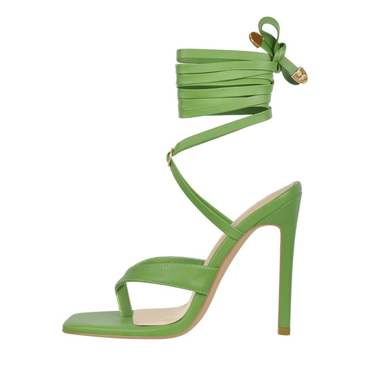 Celeste Booday Green Cross-tied Sandals