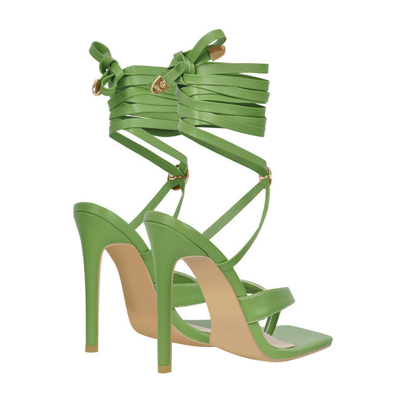 Celeste Booday Green Cross-tied Sandals