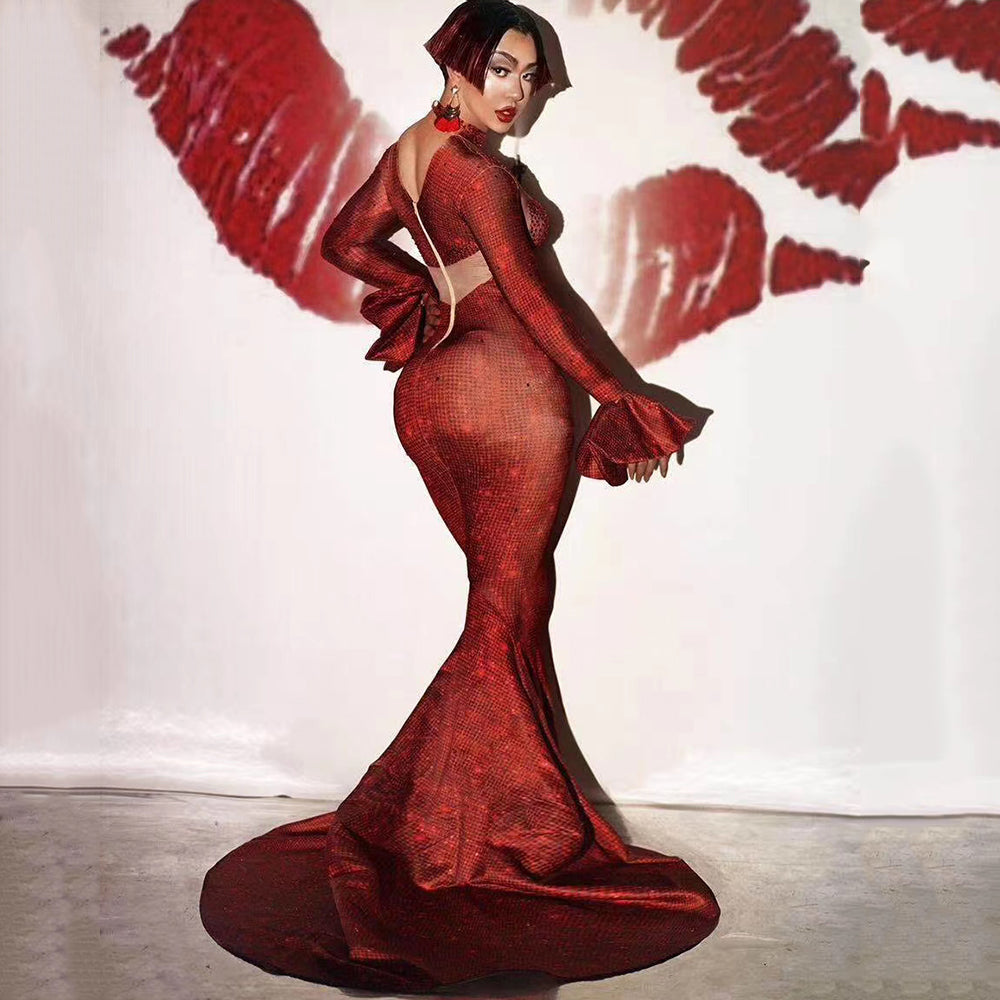 Queen Monét Red Halter Dress