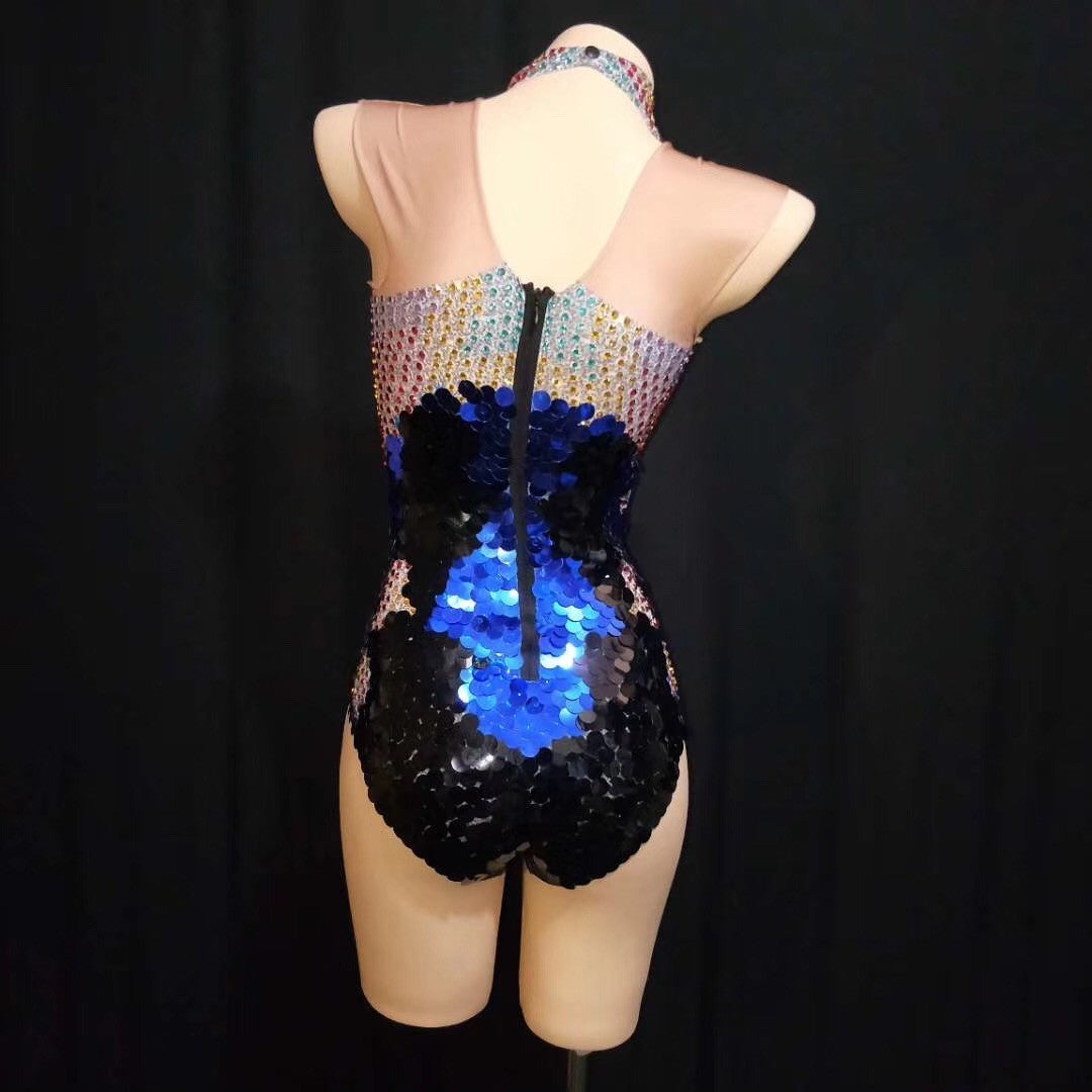 Pandora Boxxx Blue Sequin Bodysuit