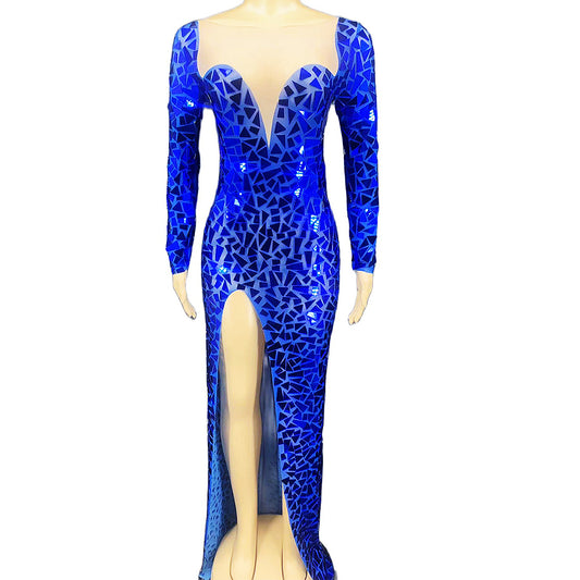 Yara Sofia Sequined Tight Split Dress