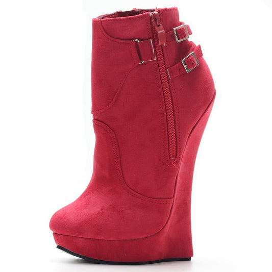 Glenn Cove Wedge Platform Ankle Boots