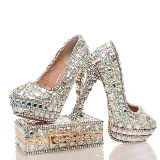 Miss Elto Crystal Pumps & Clutch Set