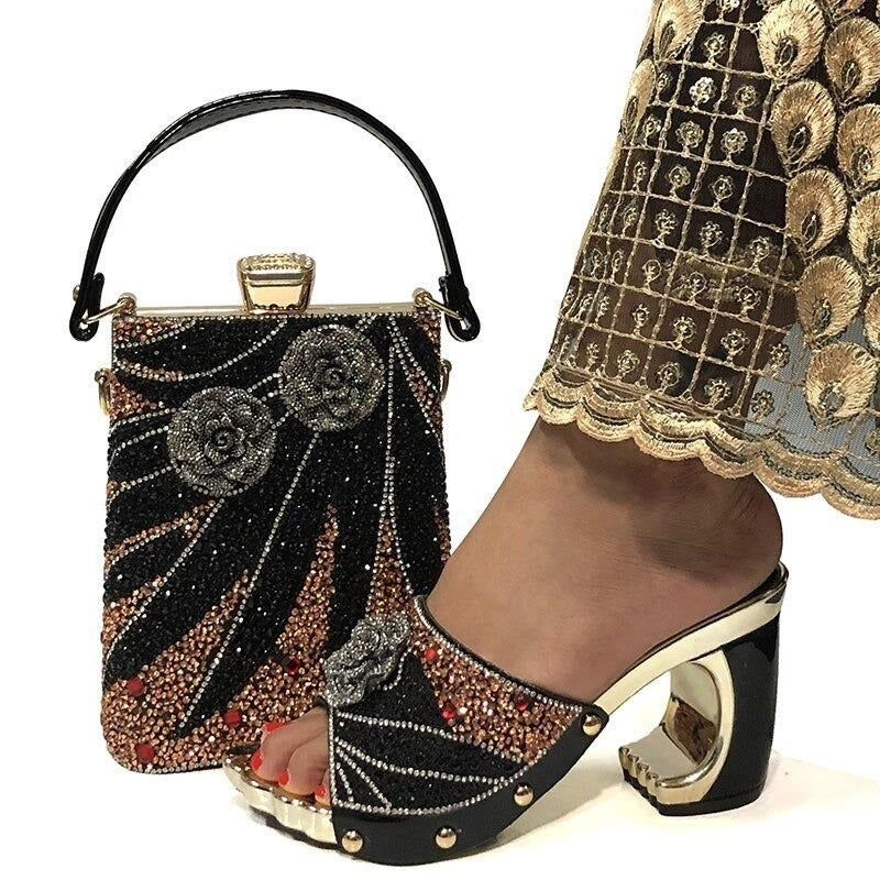 Lyra Kall Platform Sandals and Purse Set