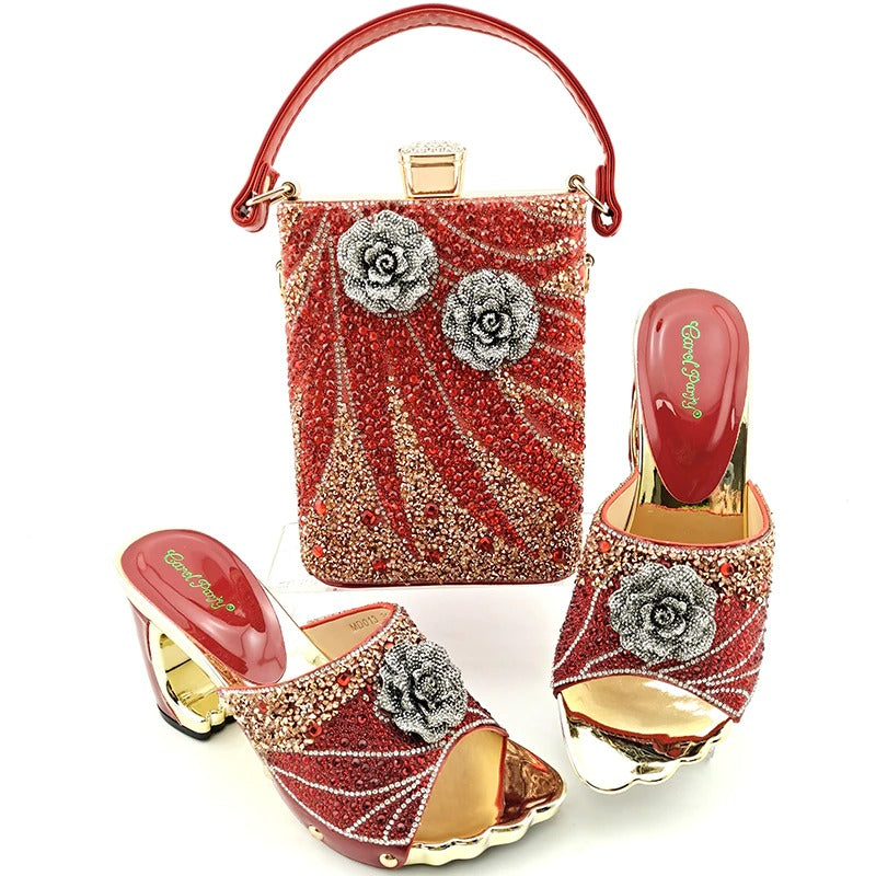 Lyra Kall Platform Sandals and Purse Set