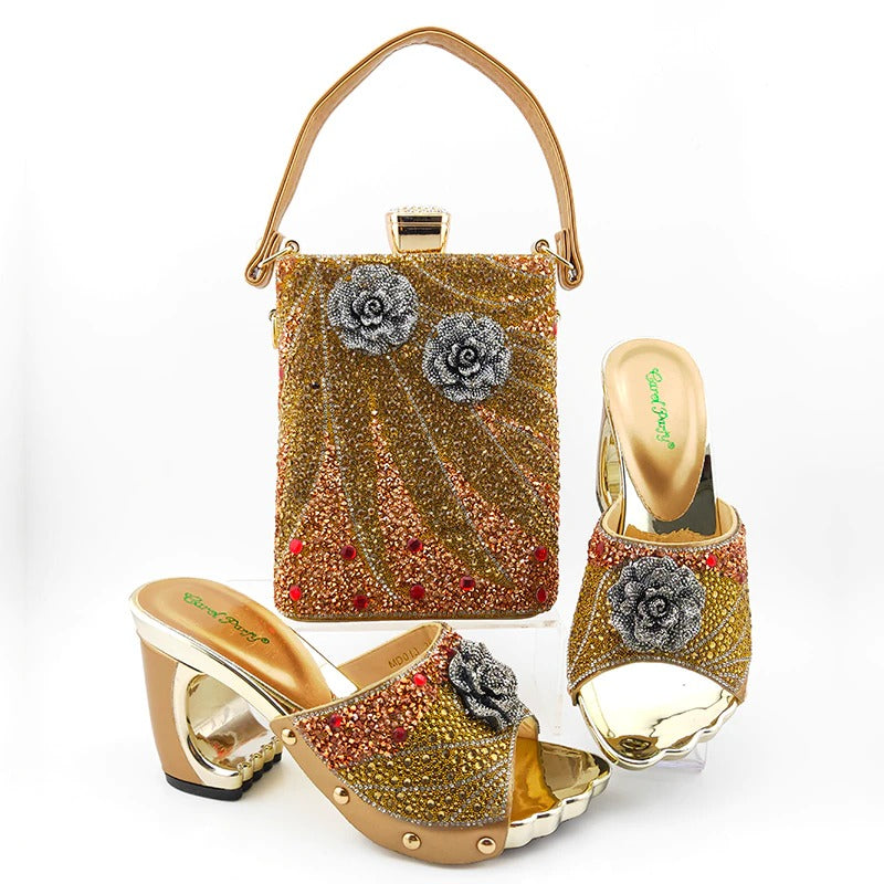 Lyra Kall Platform Sandals and Purse Set