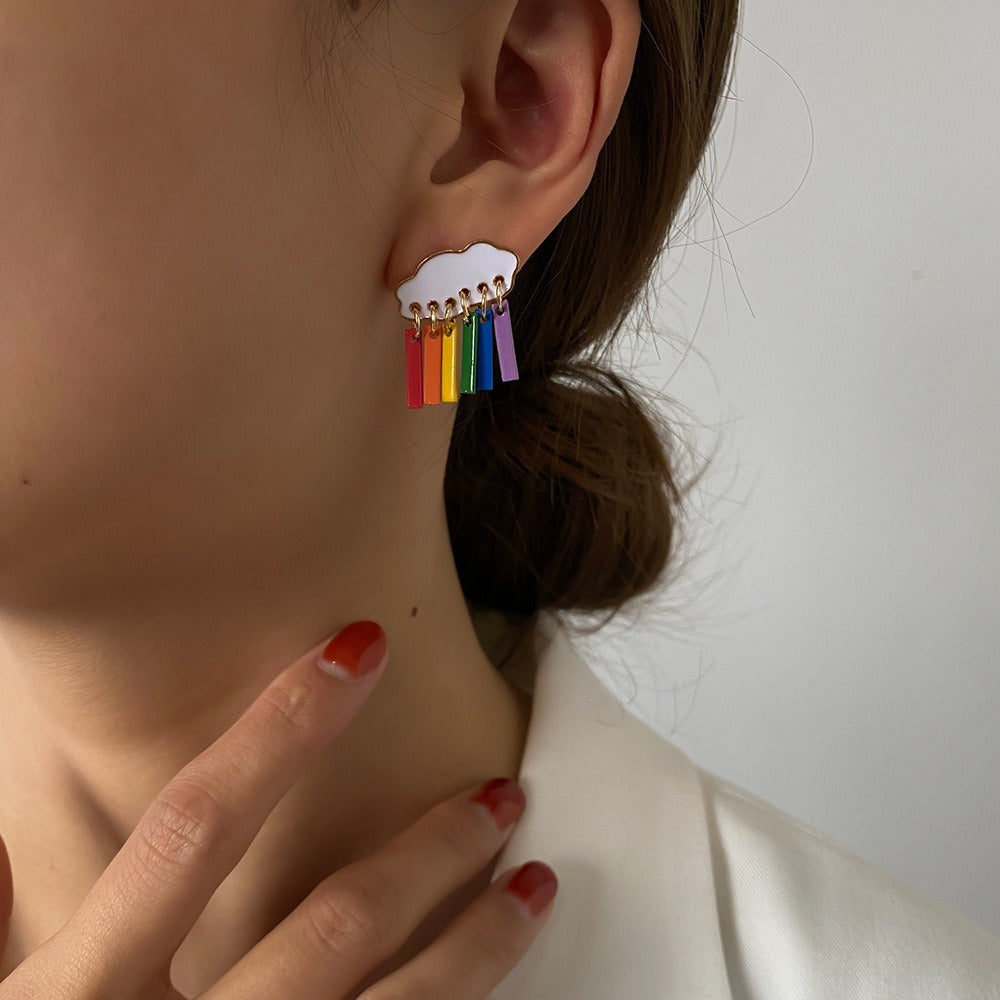 LGBT Gay Pride Rainbow Cloud Earrings