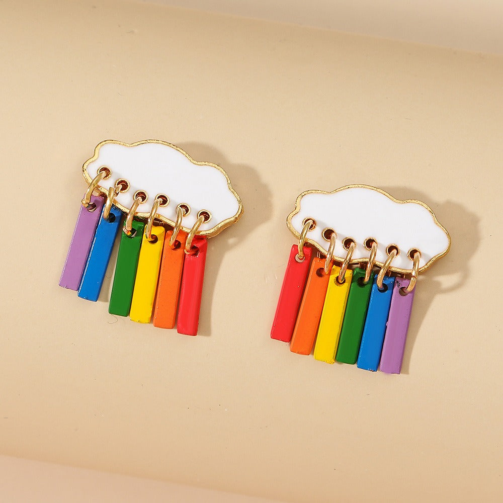 LGBT Gay Pride Rainbow Cloud Earrings