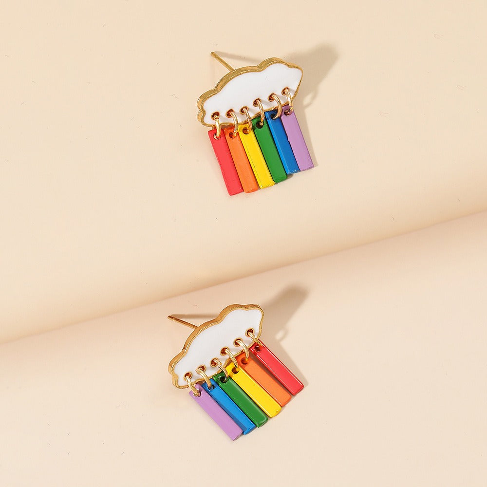 LGBT Gay Pride Rainbow Cloud Earrings