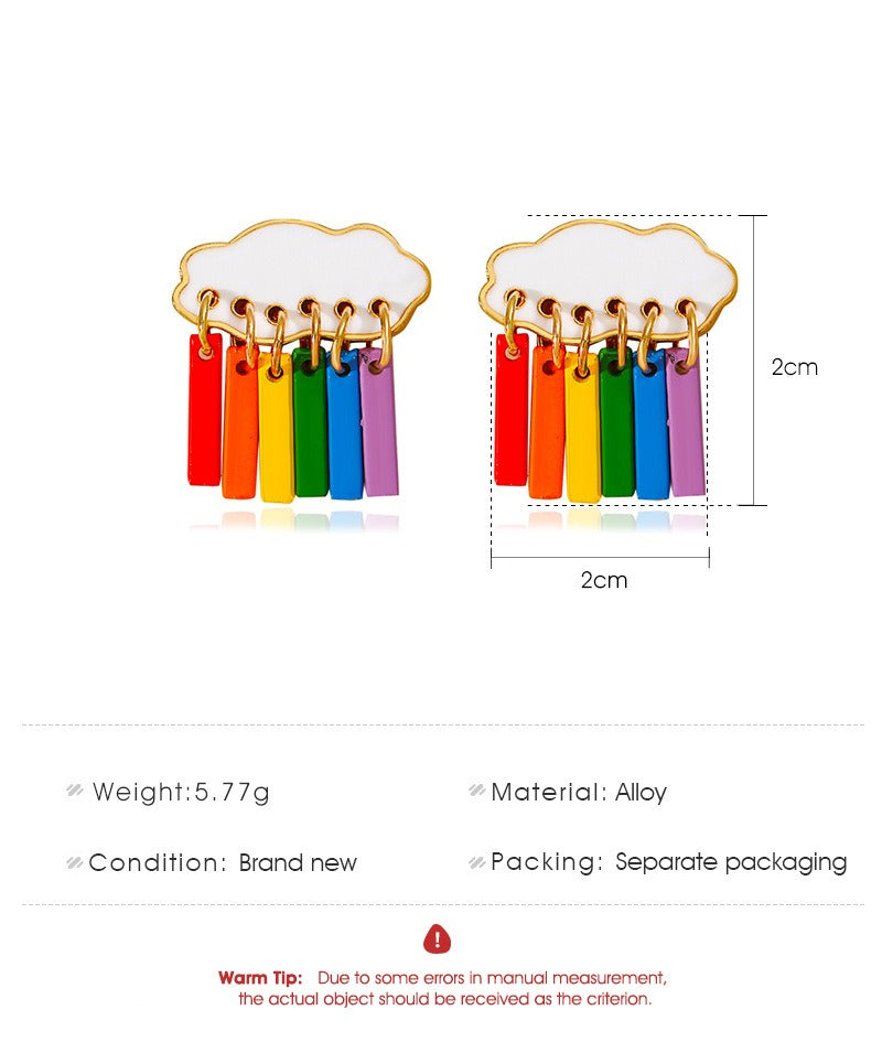 LGBT Gay Pride Rainbow Cloud Earrings